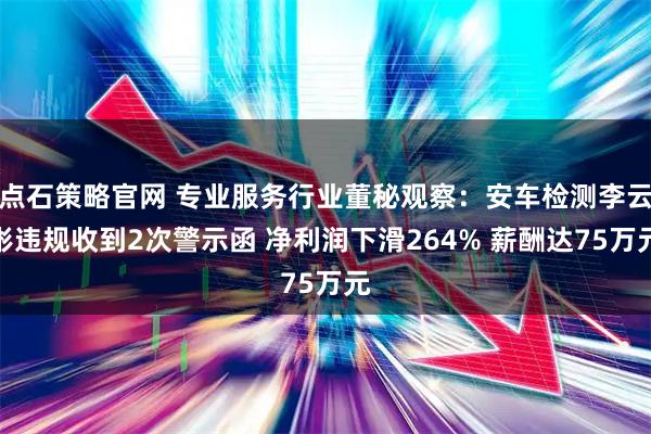 点石策略官网 专业服务行业董秘观察：安车检测李云彬违规收到2次警示函 净利润下滑264% 薪酬达75万元